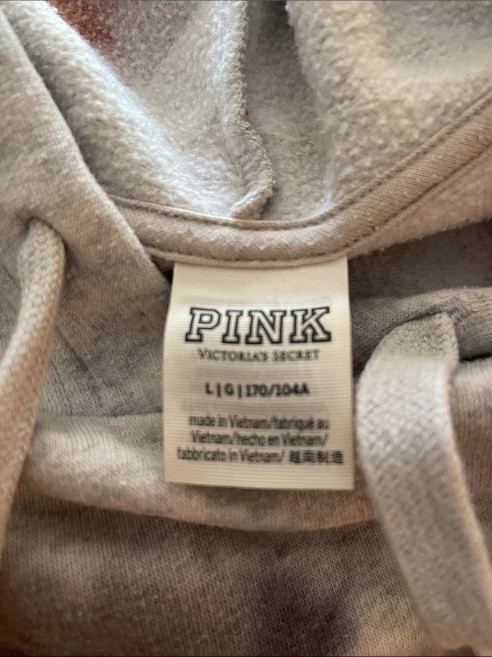 PINK Victoria's Secret Light Gray Hooded Sweatshirt - Picture 2 of 4